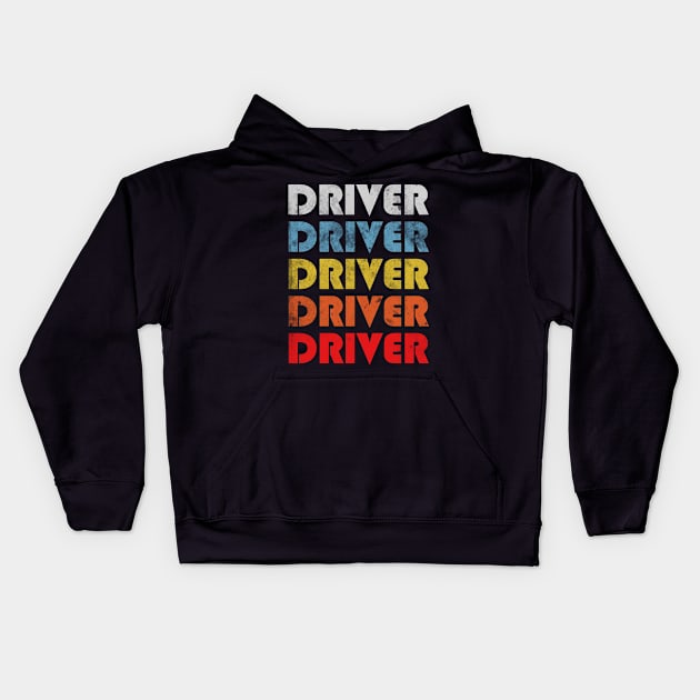 Driver gift retro design. Perfect present for mom dad friend him or her Kids Hoodie by SerenityByAlex